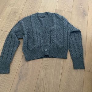 aster Grey Casual Cardigan